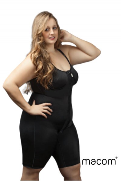 Cinta completa acima dos joelhos, com busto separado da cinta na parte frontal - Plus Size 2016PSGPESS1